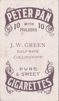 1912-13 Sniders & Abrahams Australian Footballers - Star (Series H) #NNO Jack Green Back
